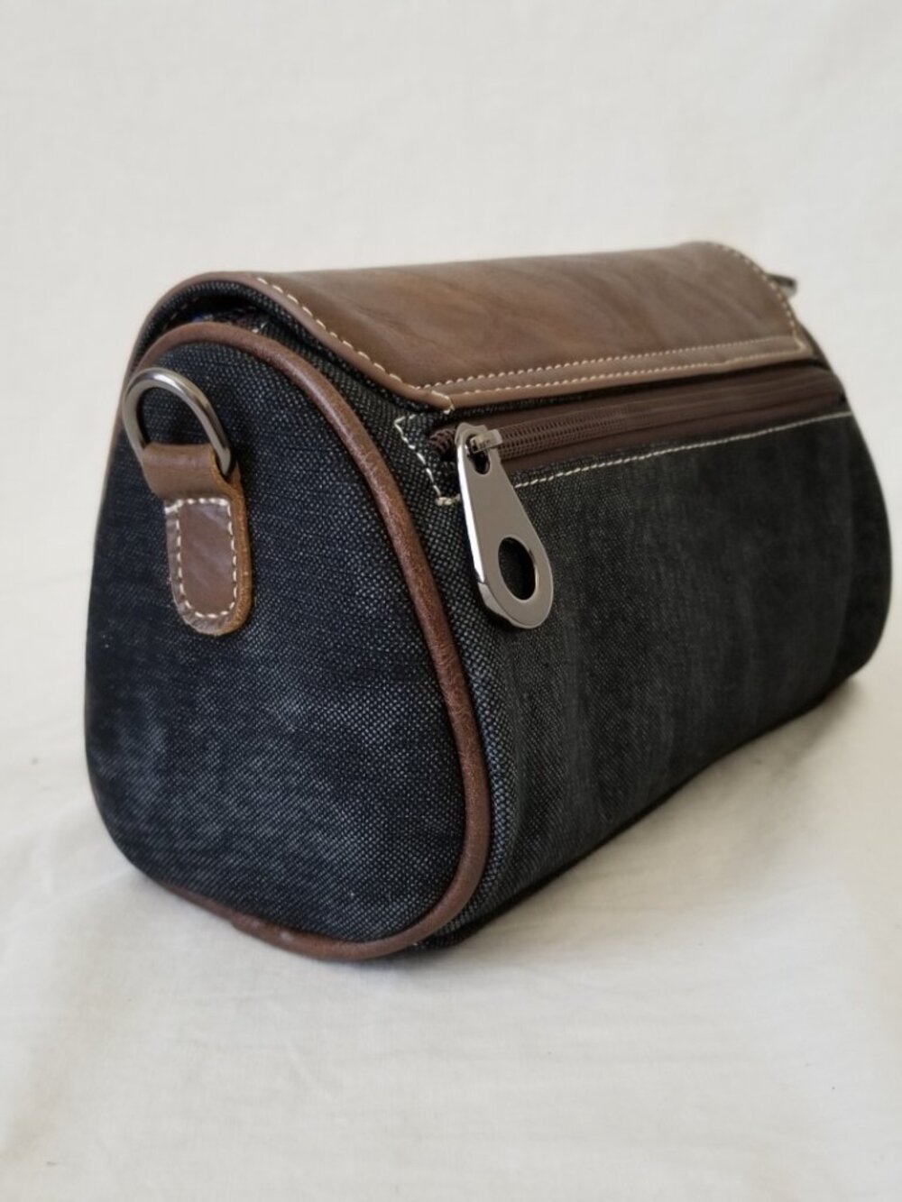 NWT! Boho Purse Shoulder Bag -Faux Leather & Denim w/Colorful Embroidered Design - Picture 4 of 10